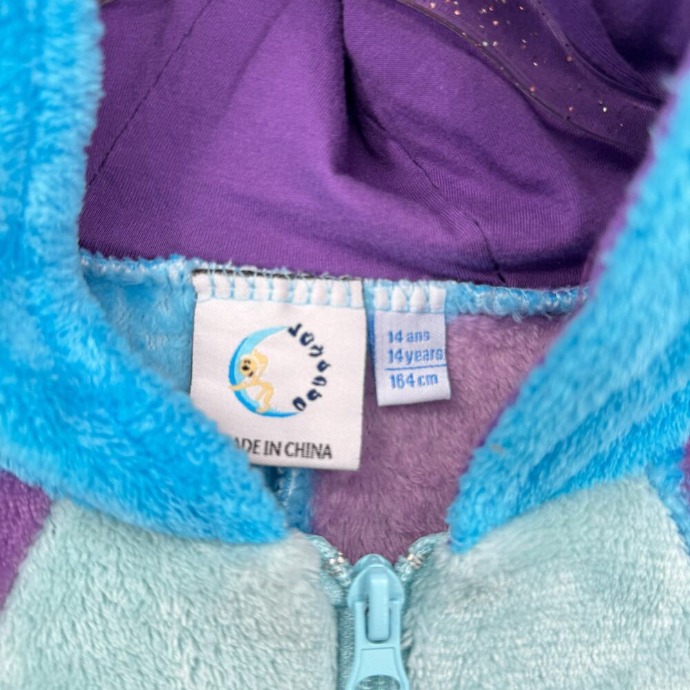 Monsters Inc Sully One Piece Costume Furry Unisex SZ 14 Yrs Blue Cozy Pajama - Picture 5 of 12